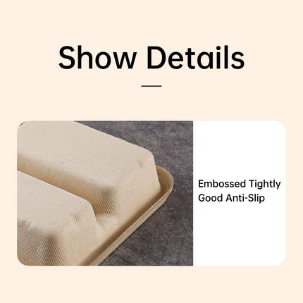 25/50pcs Biodegradable Lunch Box Microwaveable Tray with Compartment Paper Lid