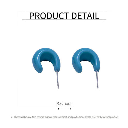 Candy Colour Letter C Stud Earrings Minimalist Design Fashion Jewellery Women