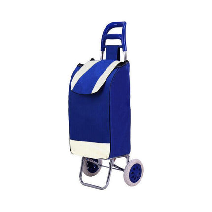 1X Shopping Cart Carts Trolley Foldable Bags Luggage Wheels Folding Basket - Aimall