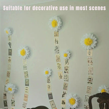 8PCS Sunflower Daisy Paper Flowers 20cm/30cm Wall Hanging Party Room Decoration