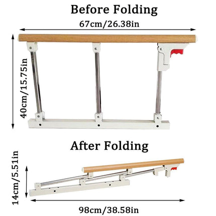 Folding Bedside Support Rail Anti-Fall Assist Handle Adjustable Barrier