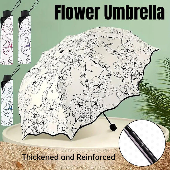 Folding Umbrella Triple Fold Sunshade Rainproof UV Protection Compact Umbrella