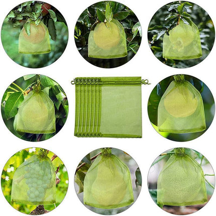 50/100x Fruit Net Bags Agriculture Garden Vegetable Protection Mesh Insect Proof - Aimall