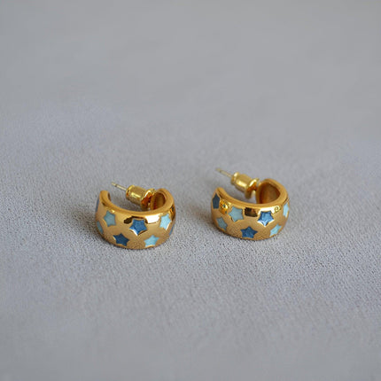 Blue Star Airy Earrings Trendy Fashion Jewelry for Women Elegant Gift Ideas