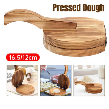 Wooden Dumpling Wrapper Maker Hand Press Dough Roller for Kitchen Cooking