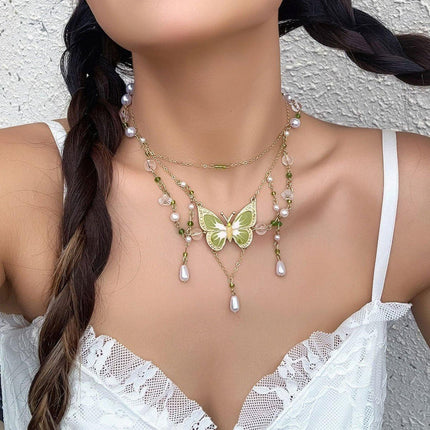 Butterfly Choker Necklace Women Summer Dopamine Fashion Jewelry Gift Set