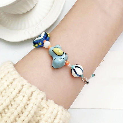 Colourful Ceramic Beaded Alphabet Bracelet Fun Cute Girly Multicolor Fashion