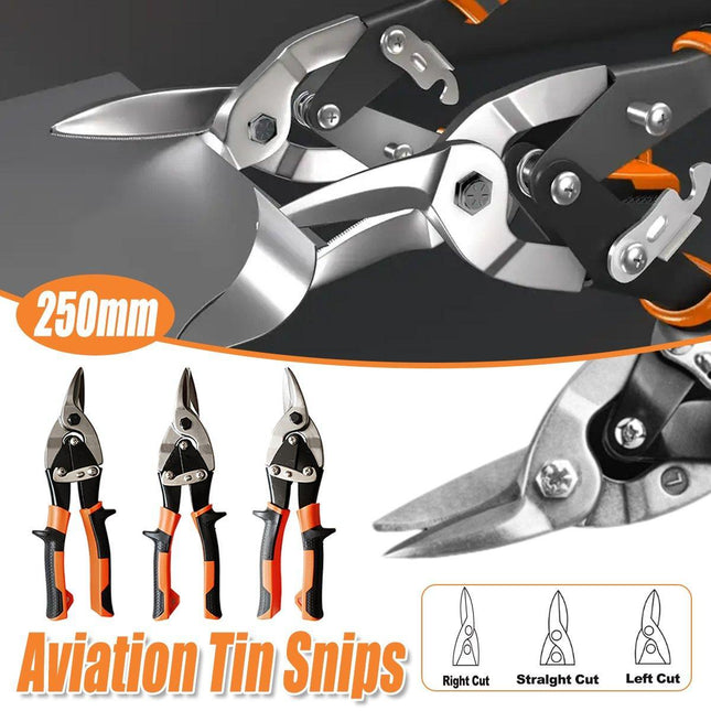 250mm Aviation Tin Snip Heavy Duty Metal Cutting Shears Industrial Scissors Tool