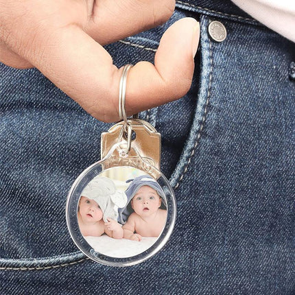 20PCS Keyring Clear Acrylic Photo Key Chain Picture Frame Blanks DIY Rings Gifts - Aimall