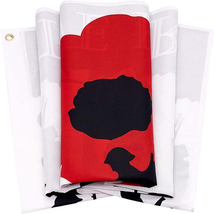 Large Lest We Forget Flag Heavy Duty ANZAC Day Poppy 90 X 150 CM - 3ft x 5ft - Aimall