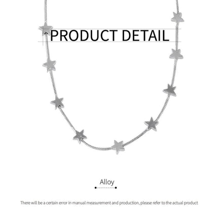 Girls Jewelry Necklace Star Titanium Steel Necklace Women Snake Bone Necklace