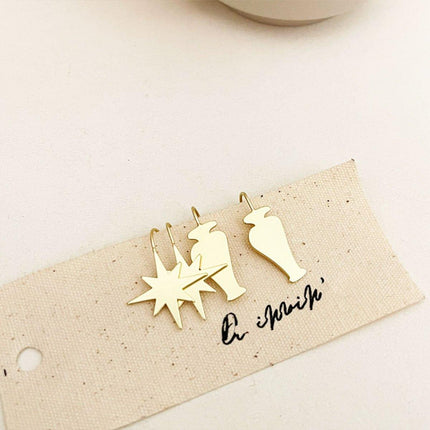 Vintage Vase Star Earrings Simple Everyday Studs Fashion Jewellery Women