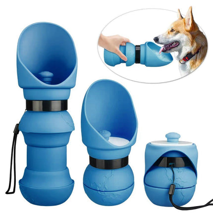 550ml Portable Dog Water Bottle Pet Travel Kettle Foldable Outdoor Drinking Cup