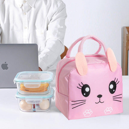3D Bento Lunch Bag Cartoon Handbag Insulated Food Box Bag for Students LunchTote