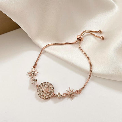 Luxury Zircon Rhinestone Round Bangle Bracelet for Women