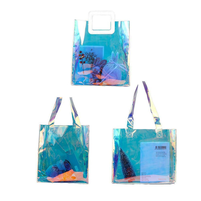 Clear PVC Tote Bag Transparent Laser Jelly Bag Plastic TPU Handbag for Women