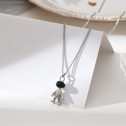 Hip Hop Titanium Steel Astronaut Pendant Necklace Men Women Child Gift - Aimall