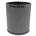 Durable Hotel Trash Bin Leather Wastebasket Office Room Metal Lining 26x22cm