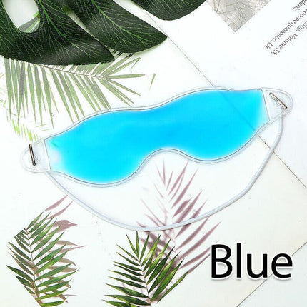 Blue Relaxing Gel Eye Mask Cold Pack Warm Hot Heat Ice Cool Pad Puffiness Headache - Aimall