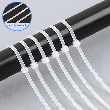 100X Cable Ties Zip Ties Nylon UV Stabilised Bulk White Cable Ties - Aimall