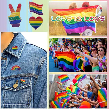 LGBTQ Rainbow Pride Brooch Equality Lapel Pin Ally Badge Gay Lesbian Support