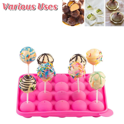 2pcs 20 Holes Round Silicone Moulds for Lollipop Candy Making Baking Tools