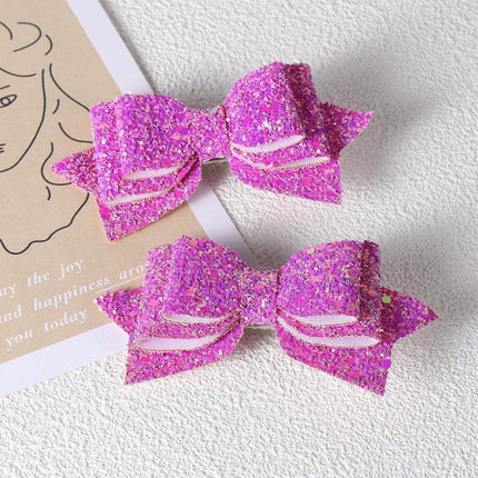 20Pcs Hair Clips Colourful Glitter Sequin Bow Set for Girls and Teens
