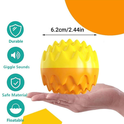 Dog Chew Ball Toy Elastic Teething Ball with Sound Interactive Puppy Play