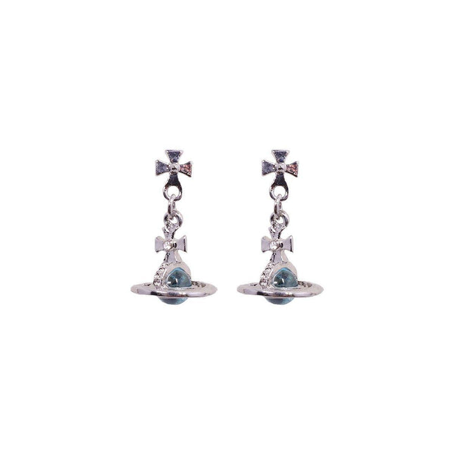 Elegant 3D Saturn Earrings for Women Unique Transparent Niche Design Jewelry