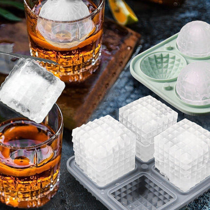 Silicone Ice Cube Tray and Ice Ball Maker for chilling whiskey and cocktails