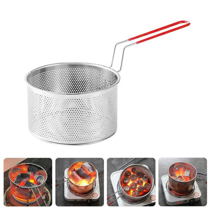 18cm Stainless Steel Frying Basket Oil Drain Basket Deep Frying Net for Cooking