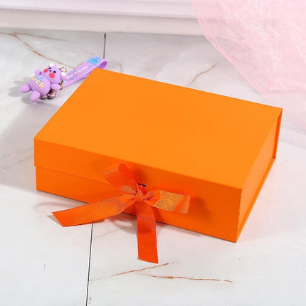 Elegant Ribbon Flip Folding Gift Boxes Multiple Colors High-Quality Cardboard