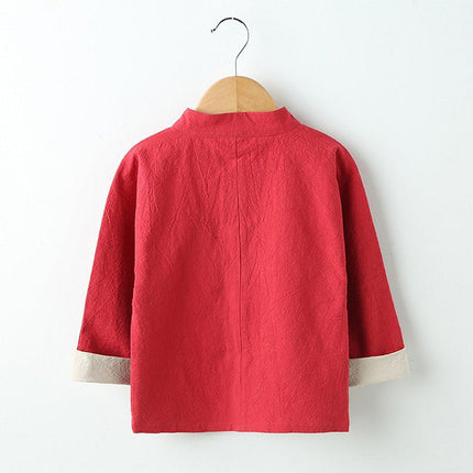 Boys Traditional Chinese Hanfu Cotton Linen Outfit Ancient Style Costume