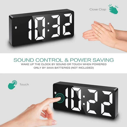 LED Digital Alarm Clock Large Display Dual Power Options Home Office Decor