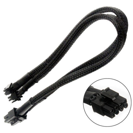 Dual Mini 6 Pin to 8 Pin PCI-E Video Card Power Cable Y Splitter 18AWG Mac Pro - Aimall