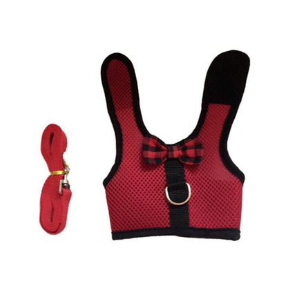 Rabbit Vest Harness Leash Lead Small Animal Pet Mesh Hamster Bunny Traction Rope M - Aimall