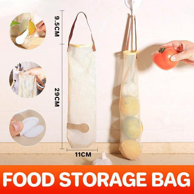 Vegetable Food Storage Bag Onion Garlic Hanging Bags Hollow Breathable Mesh Bag - Aimall