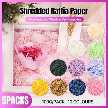 500g Colorful Raffia Paper Shreds Gift Box Filler Decorative Packaging