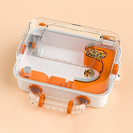 Acrylic Tunnel Hamster Cage Gold Wire Bite Proof Luxury Small Pet Habitat