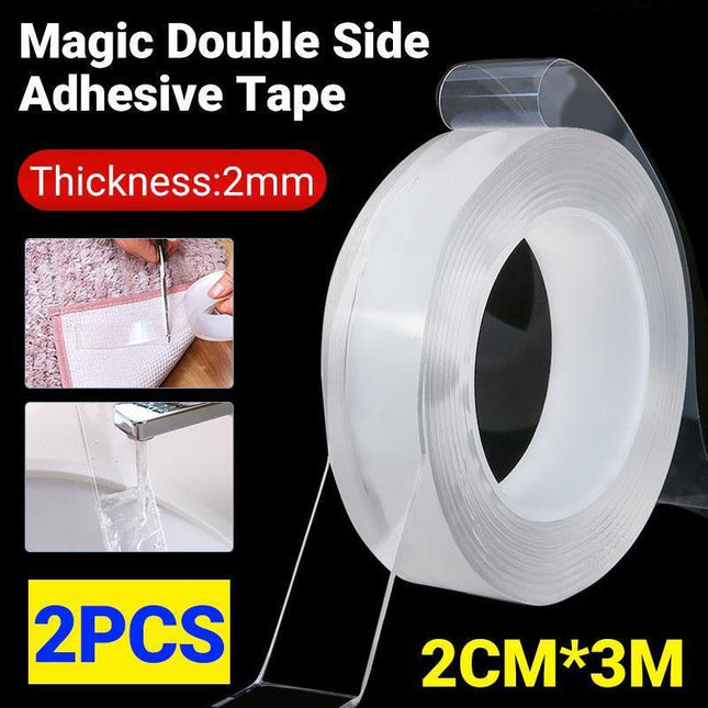 20MM Reusable Double Side Nano Tape Trackless Clear Adhesive Invisible Anti-Slip - Aimall