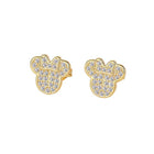 Cute Mouse Girls Clear Crystal Earrings Iced Out Cute Lady's Gift Accessory - Aimall