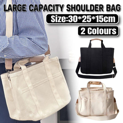 Stylish Multifunctional Mummy Bag Canvas Shoulder Crossbody Handheld Tote Bag