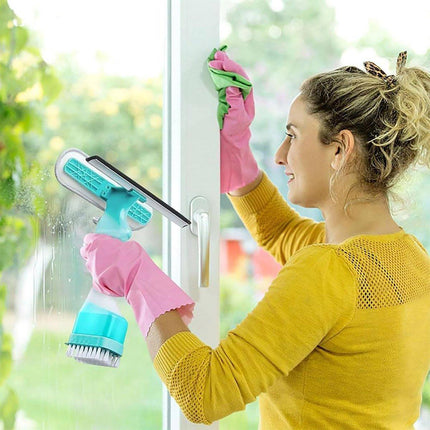 4in1 Window Cleaning Tool Multifunctional Home Wiper Glass Cleaner Scraper Kit