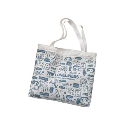Canvas Shoulder Bag for Women Student Fashion All in One Shopping Tote Handbag