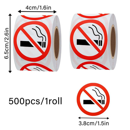 2Rolls Self Adhesive Non Smoking Stickers for Home Office Door Window Decoration