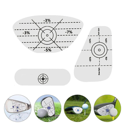 100pcs Golf Impact Strike Stickers Training Aid Club Face Alignment Labels Pack