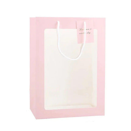 50PCS Flower Bouquet Tote Wedding Favor Bag Bride Tote Clear Gift Bags Handbag Pink - Aimall