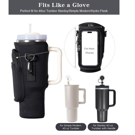 Portable Cup Sleeve Drink Holder Reusable Water Bottle Carrier Travel Bag