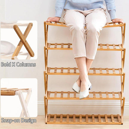 6 Tier Folding Shoe Rack Home Shoe Storage Organizer Space Saving for Shoes