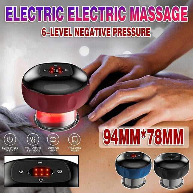 Electric Intelligent Vacuum Cupping Therapy Red Light Heating Body Slimming - Aimall